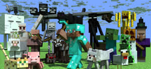 Caption: Eye-catching Minecraft Pixel Art Wallpaper Wallpaper