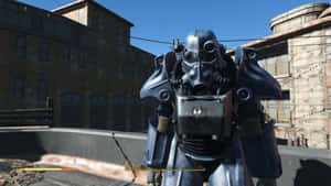 Caption: Fallout 4 Power Armor In Action Wallpaper