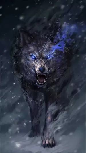 Caption: Ferocious Angry Wolf In Action Wallpaper