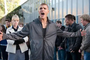 Caption: Flash Thompson In Heroic Action Wallpaper