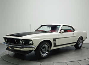 Caption: Ford Mustang Boss 302 - A Classic Beauty In Vivid Sunset Wallpaper