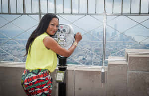 Caption: Garcelle Beauvais Striking A Pose In A Stunning Photoshoot Wallpaper