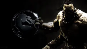 Caption: Goro From Mortal Kombat In Epic Battle Stance Wallpaper