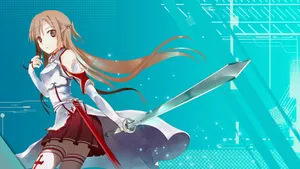 Caption: Graceful Yuuki Asuna In Battle Mode Wallpaper