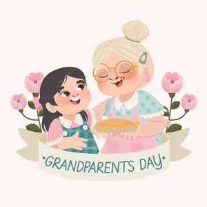 Caption: Heartwarming Bond - Grandparents With Grandchildren Wallpaper