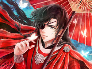 Caption: Hua Cheng - The Crimson Rain Sought Flower Of Ghost City Wallpaper