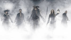 Caption: Iconic Pirates Of The Caribbean Cast Wallpaper