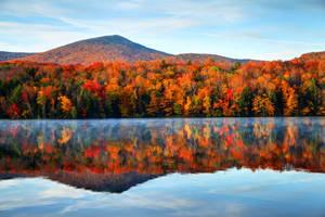 Caption: Idyllic Autumn Scene In Vermont Wallpaper