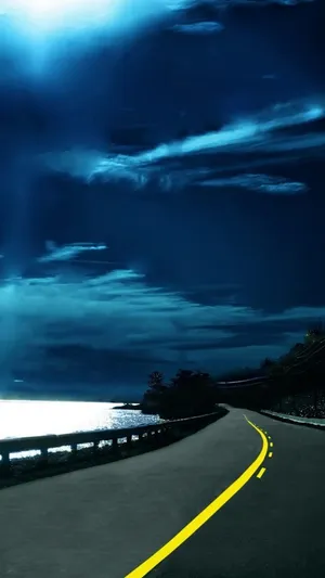 Caption: Infinite Journey On A Vapid Road Wallpaper