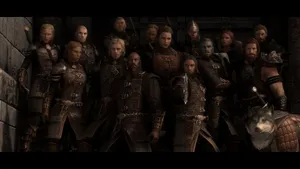 Caption: Intense Battle In Skyrim Dawnguard Wallpaper