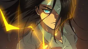 Caption: Intense Gaze Of Freedom - Eren Yeager Pfp Wallpaper