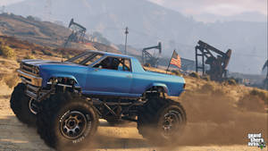 Caption: Intense Gta Blue Monster Car Wallpaper