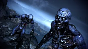 Caption: Intense Mass Effect Multiplayer Battle Wallpaper