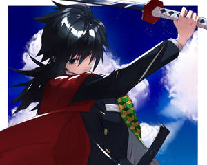 Caption: Intense Stance Of Giyuu Tomioka Wallpaper