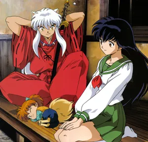 Caption: Inuyasha And Shippo Bonding In A Serene Moment Wallpaper