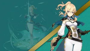 Caption: Jean - Acting Grand Master Of The Knights Of Favonius In Genshin Impact Wallpaper