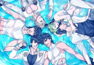 Caption: Joseph Joestar And His Allies In Battle Tendency Wallpaper