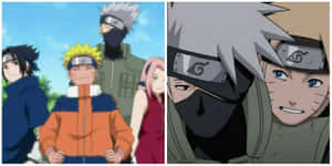 Caption: Kakashi And Naruto Unleashing Their Ultimate Power Wallpaper