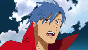 Caption: Kamina, The Inspiring Leader From Gurren Lagann Anime Series, Striking A Pose. Wallpaper