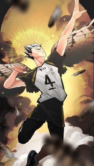 Caption: Ktar Bokuto In Action Wallpaper