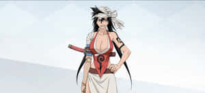 Caption: Kukaku Shiba - Keeper Of The Fireworks Cannon Wallpaper