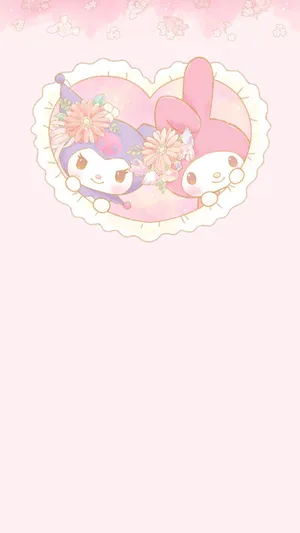 Caption: Kuromi And My Melody Friends Forever Wallpaper