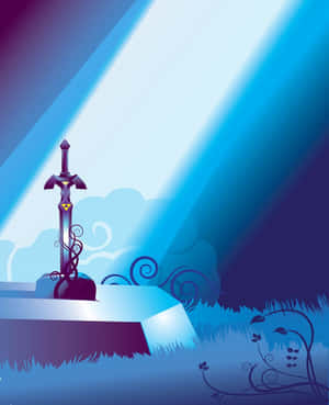 Caption: Legendary Excalibur Sword In Stone Wallpaper