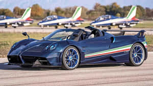 Caption: Limited Edition Pagani Zonda Tricolore In Motion Wallpaper
