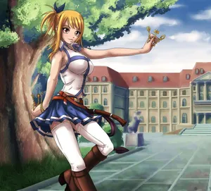 Caption: Lucy Heartfilia's Magical Charm Wallpaper