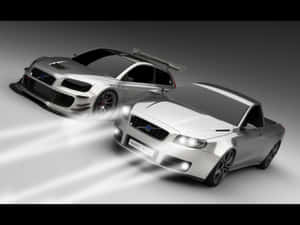 Caption: Luxurious Volvo V70 Cruising On A Highway Wallpaper