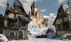 Caption: Magical Evening At Hogsmeade Village Wallpaper