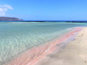 Caption: Magnificent Pink Sand Beach At Sunset Wallpaper