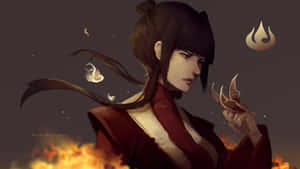 Caption: Mai From Avatar: The Last Airbender Showcasing Her Skills. Wallpaper