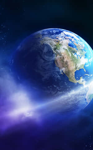 Caption: Majestic 3d Earth In Space Wallpaper