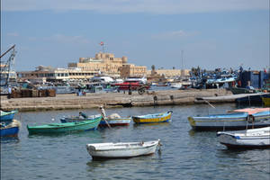 Caption: Majestic Alexandria By The Mediterranean Sea Wallpaper