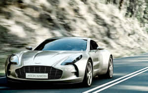 Caption: Majestic Aston Martin One-77 In Action Wallpaper