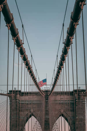 Caption: Majestic Display Of The American Flag Wallpaper