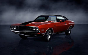 Caption: Majestic Red 1969 Dodge Charger Wallpaper