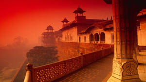 Caption: Majestic View Of Agra Fort In Beautiful Kolkata Wallpaper