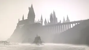 Caption: Majestic View Of Hogwarts School From Harry Potter On Your Iphone Wallpaper