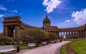 Caption: Majestic View Of Kazan Cathedral Wallpaper