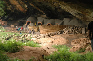 Caption: Majestic View Of Kome Caves In Lesotho Wallpaper