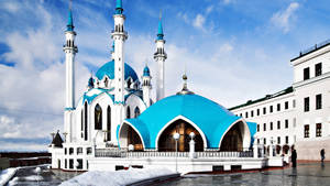 Caption: Majestic View Of Kul Sharif Mosque In Kazan Wallpaper