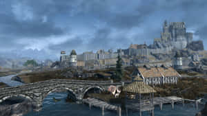 Caption: Majestic View Of Whiterun In The Elder Scrolls V: Skyrim Wallpaper