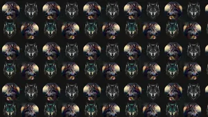 Caption: Majestic Wolf Pattern Wallpaper Wallpaper