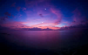 Caption: Mesmerizing Purple Sunset Wallpaper