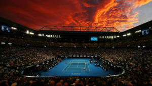 Caption: Mesmerizing Sunset At The Australian Open Wallpaper