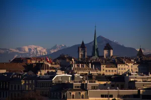 Caption: Mesmerizing View Of Carouge At Sunset Wallpaper