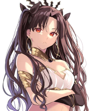 Caption: Mesopotamian Goddess Ishtar Illustrated In Fate Grand Order Artwork Wallpaper