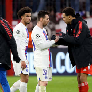 Caption: Messi, Donning His Iconic Number 10 Jersey, In Action On The Field Wallpaper